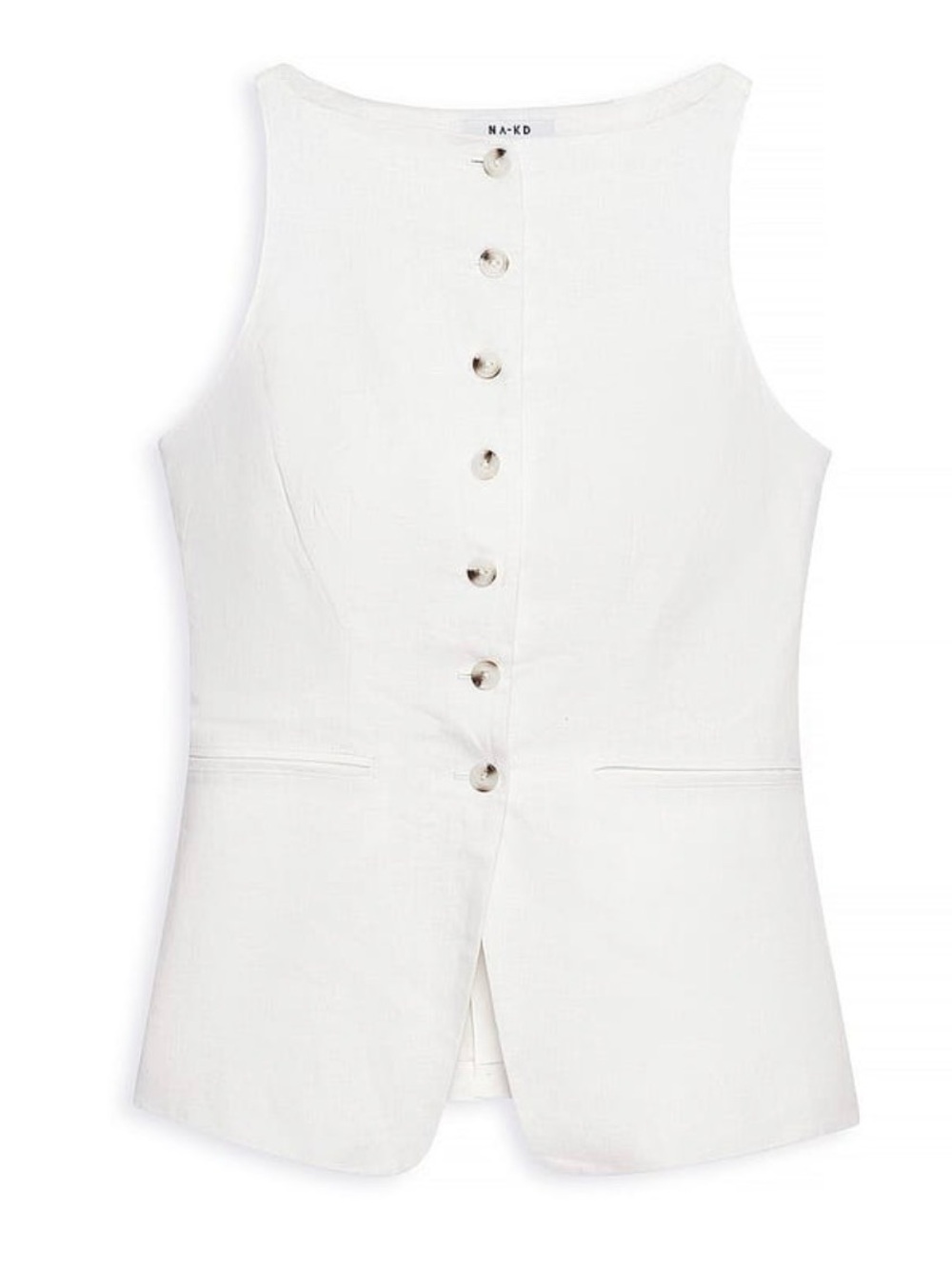 NA-KD White Linen Vest
